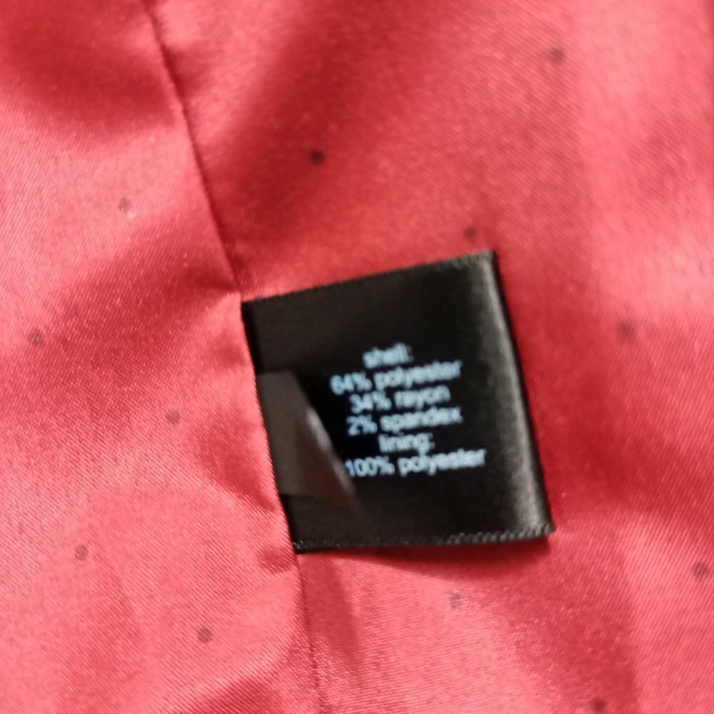 The Limited Womens Size S Red Birdseye 1 Button Suit Blazer - Picture 12 of 13